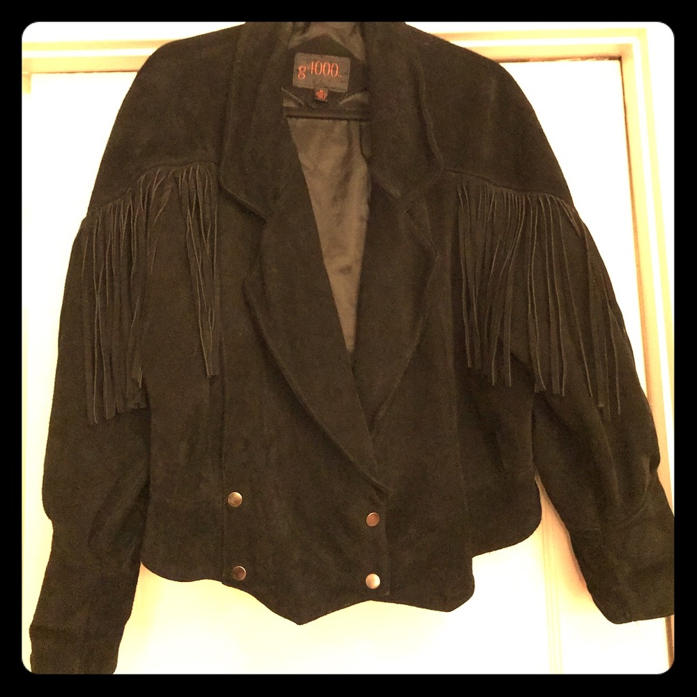 Vintage suede fringe jacket